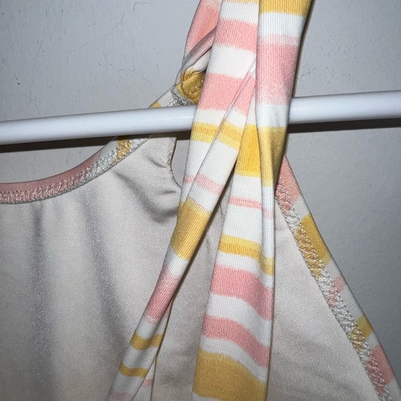 EBERJEY size 12 girls Striped Yellow and Pink Kids Swimsuit - Picture 5 of 11